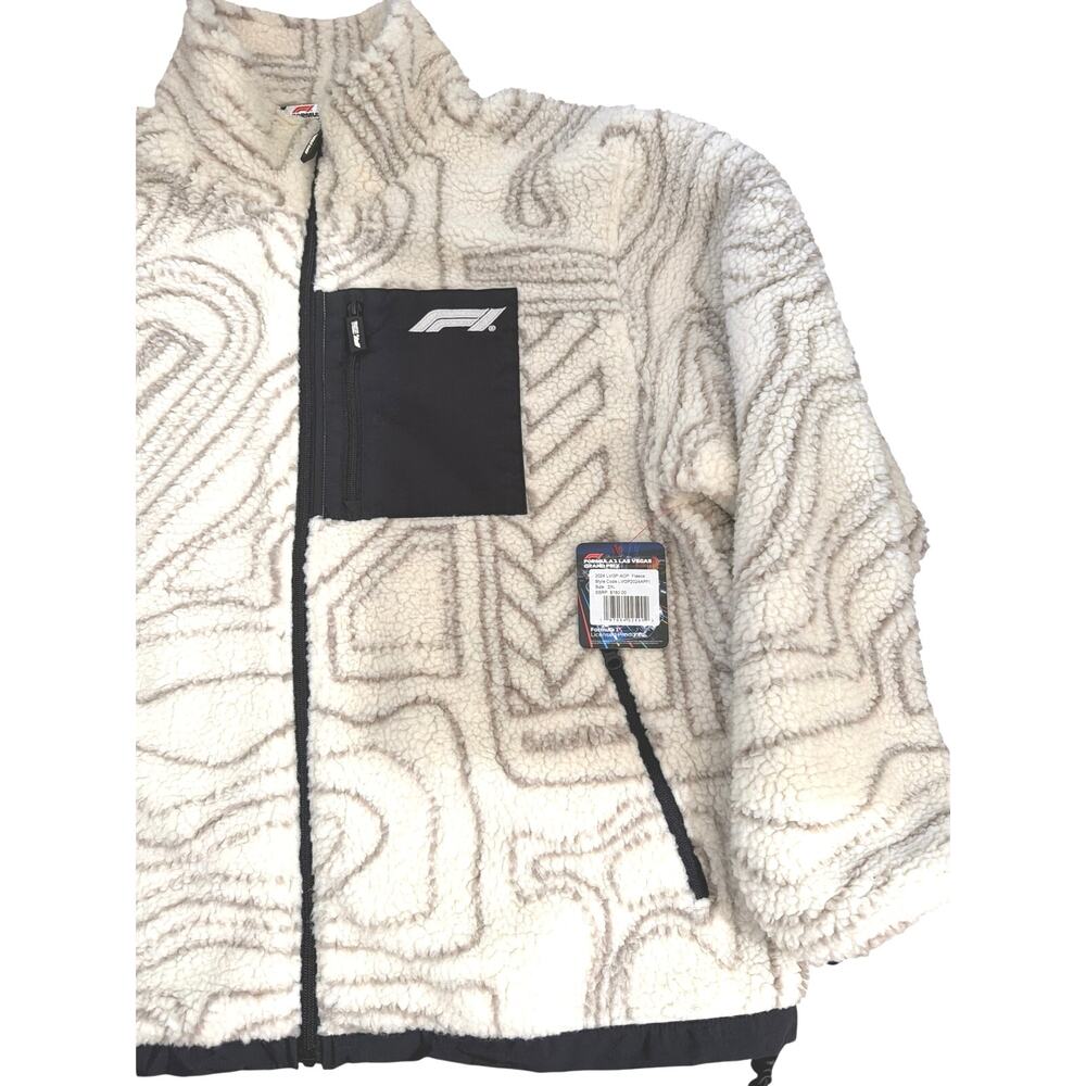 Formula 1 Las Vegas Grand Prix Men's Desert AOP Map Polar Fleece Jacket - Picture 3 of 5
